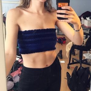 BLUE VELVET URBAN OUTFITTERS TUBE TOP